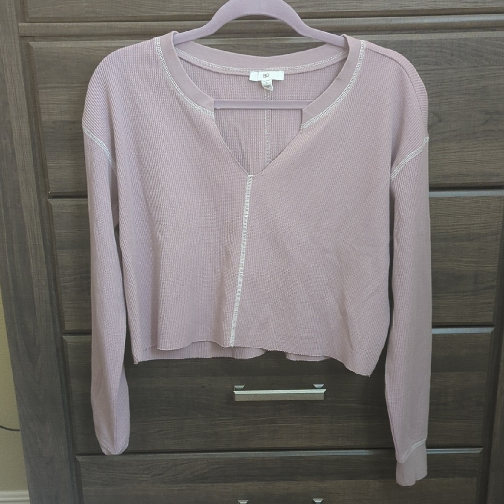 Women's Mauve crop Long Sleeve Top
